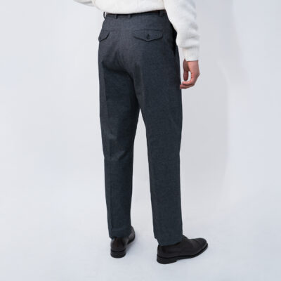 Pantalon homme haut de gamme chevron gris pour cuisses larges - Fostoni